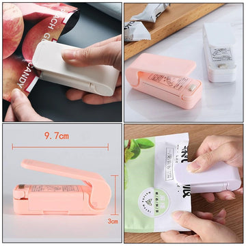 Portable Mini Sealer Bag Plastic Food Snacks Bag Sealing Machine Food Packaging (Random Color)