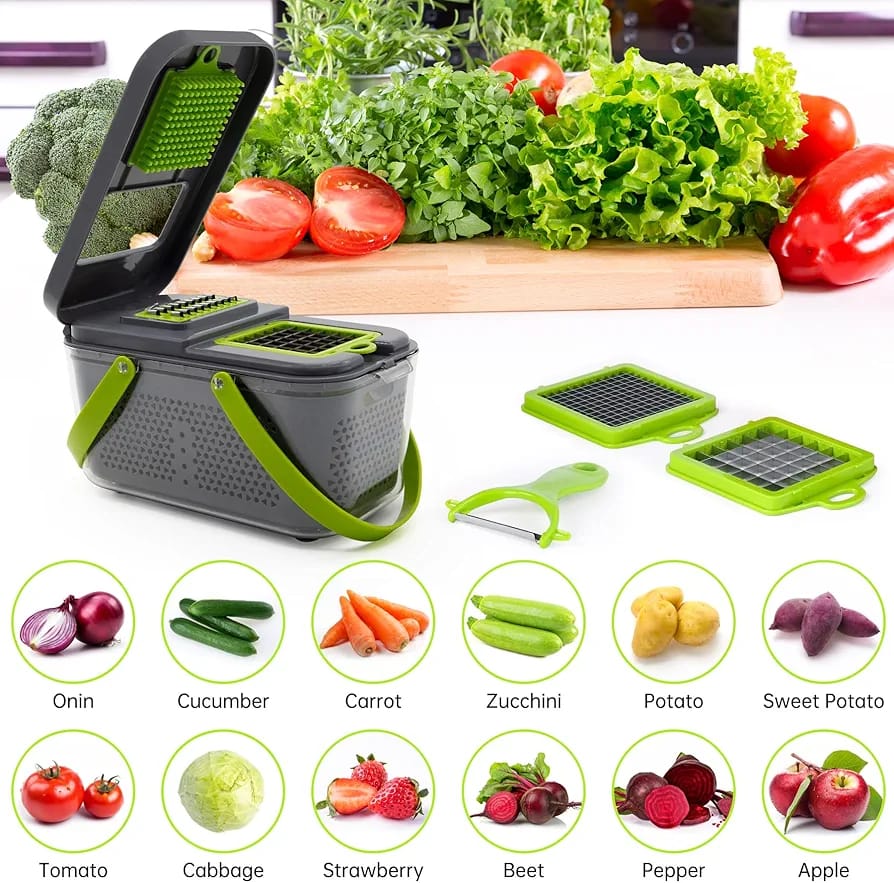 【22 Pieces of Multifunctional Vegetable Chopper】